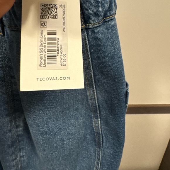 TECOVAS Women's Short Sleeve Denim Dress XL - Picture 6 of 11